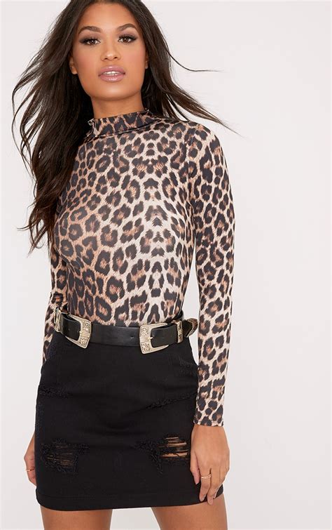 leopard print thong bodysuit.